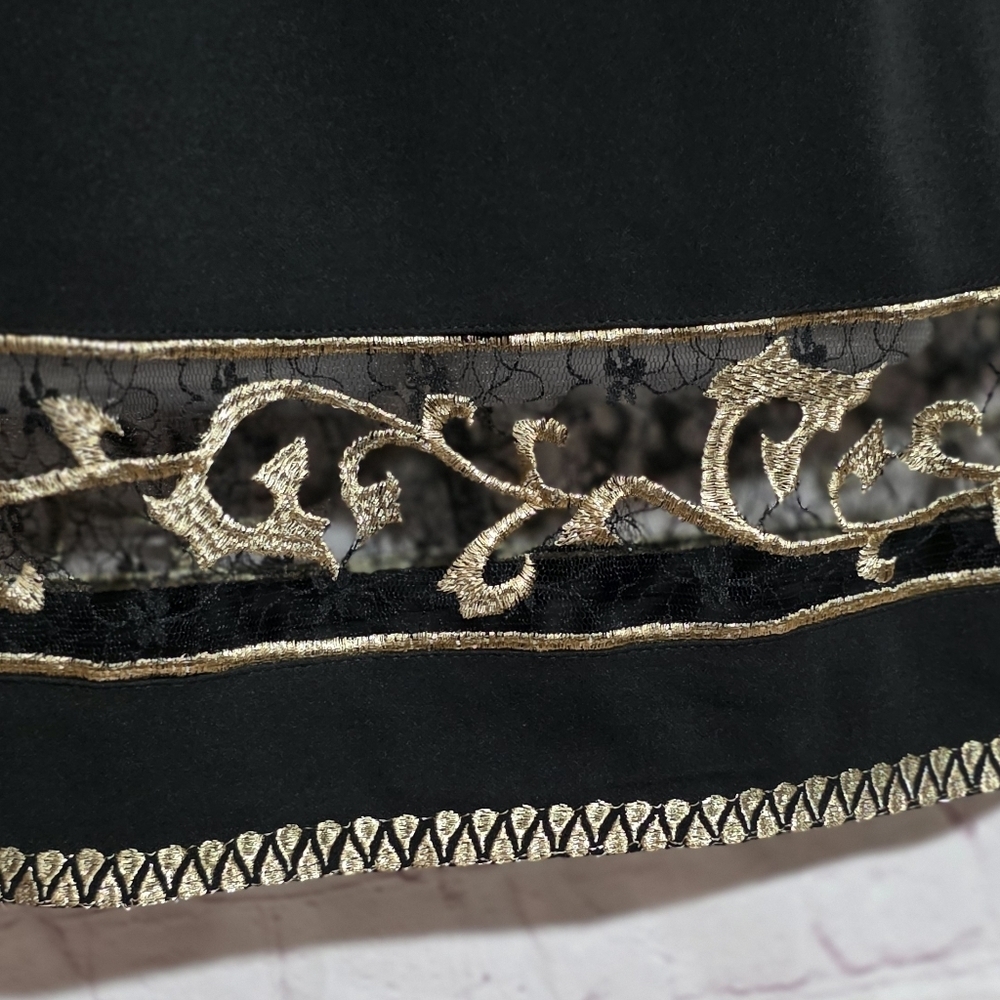 Soieblu Womens Sexy Gold Embroidery Date Night Dress Sz Medium New - Picture 5 of 7